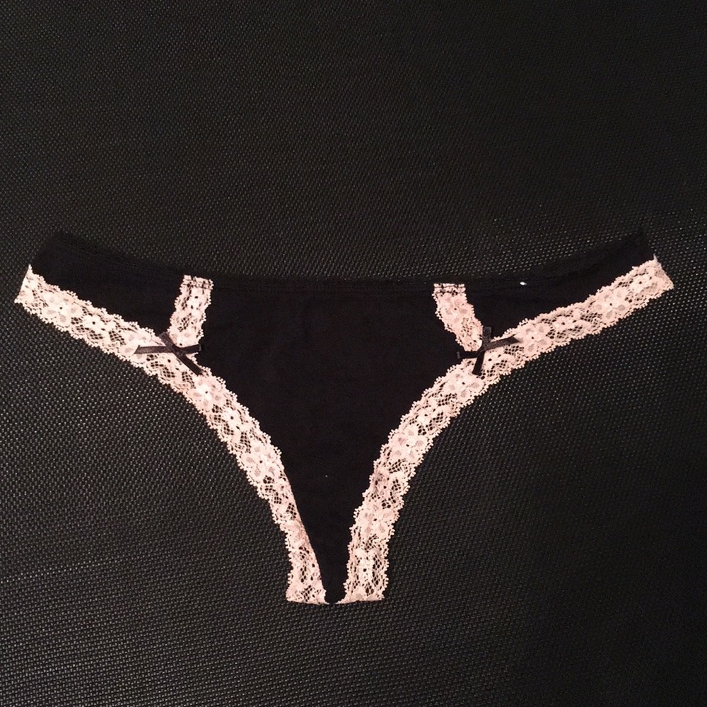 Black & Tan Lace Thong NWOT